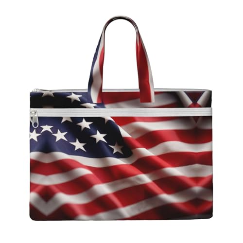 KOUUIP Dokumententasche mit amerikanischer Flagge, 26,7 x 38,1 cm, 2 Reißverschlusstaschen, übersichtlich für Büroakten KOUUIP Dokumententasche mit amerikanischer Flagge, 26,7 x 38,1 cm, 2 Reißverschlusstaschen, übersichtlich für Büroakten von KOUUIP