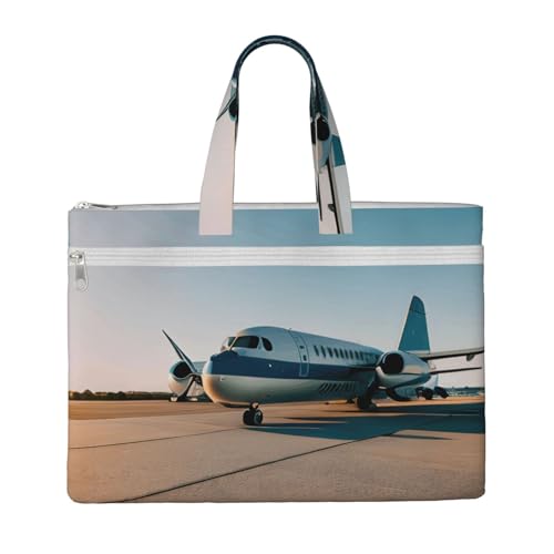 KOUUIP Flugzeug-Dokumententasche aus Segeltuch mit Druck, 26,7 x 38,1 cm, 2 Reißverschlusstaschen, übersichtlich für Büroakten KOUUIP Flugzeug-Dokumententasche aus Segeltuch mit Druck, 26,7 x 38,1 cm, 2 Reißverschlusstaschen, übersichtlich für Büroakten von KOUUIP
