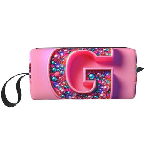 KOUUIP G-Print Große Kapazität Reise Make-up Fall Organizer Make-up Tasche Tragbare Kosmetiktasche für Damen, Weiss/opulenter Garten, Einheitsgröße von KOUUIP