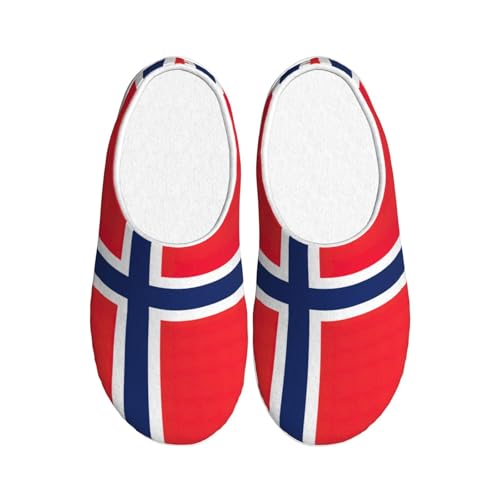 KOUUIP Hausschuhe mit norwegischer Flagge, für Damen und Herren, unisex, für Erwachsene, ultra-bequem, für den Innenbereich, Schwarz, Größe 38 KOUUIP Hausschuhe mit norwegischer Flagge, für Damen und Herren, unisex, für Erwachsene, ultra-bequem, für den Innenbereich, Schwarz, Größe 38 von KOUUIP