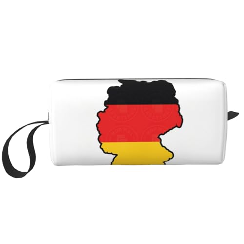 KOUUIP Kosmetiktasche mit Deutschlandflagge, großes Fassungsvermögen, Reise-Make-up-Tasche, Organizer, Make-up-Tasche, tragbare Kosmetiktasche für Damen, Weiss/opulenter Garten, Einheitsgröße von KOUUIP