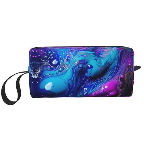 KOUUIP Kosmetiktasche mit buntem Aufdruck, große Kapazität, Reise-Make-up-Tasche, Organizer, Make-up-Tasche, tragbare Kosmetiktasche für Damen, Weiss/opulenter Garten, Einheitsgröße von KOUUIP