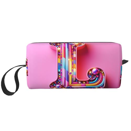 KOUUIP L Print Große Kapazität Reise Make-up Fall Organizer Make-up Tasche Tragbare Kosmetiktasche für Damen, Weiss/opulenter Garten, Einheitsgröße von KOUUIP