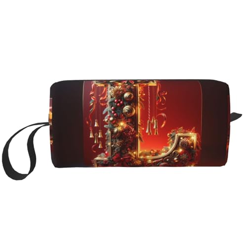 KOUUIP L Print Große Kapazität Reise Make-up Fall Organizer Make-up Tasche Tragbare Kosmetiktasche für Damen, Weiss/opulenter Garten, Einheitsgröße von KOUUIP