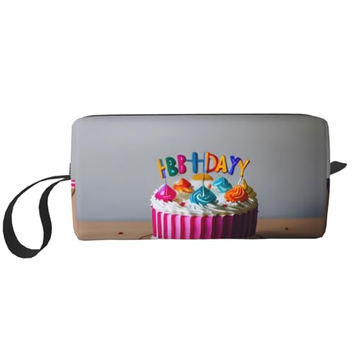 KOUUIP Make-up-Tasche mit Aufdruck "Happy Birthday", große Kapazität, Reise-Make-up-Tasche, tragbare Kosmetiktasche für Damen, Weiss/opulenter Garten, Einheitsgröße KOUUIP Make-up-Tasche mit Aufdruck "Happy Birthday", große Kapazität, Reise-Make-up-Tasche, tragbare Kosmetiktasche für Damen, Weiss/opulenter Garten, Einheitsgröße von KOUUIP