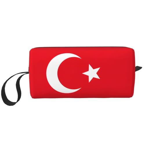 KOUUIP Make-up-Tasche mit Flagge der Türkei, großes Fassungsvermögen, Reise-Make-up-Tasche, tragbare Kosmetiktasche für Damen, Weiss/opulenter Garten, Einheitsgröße von KOUUIP