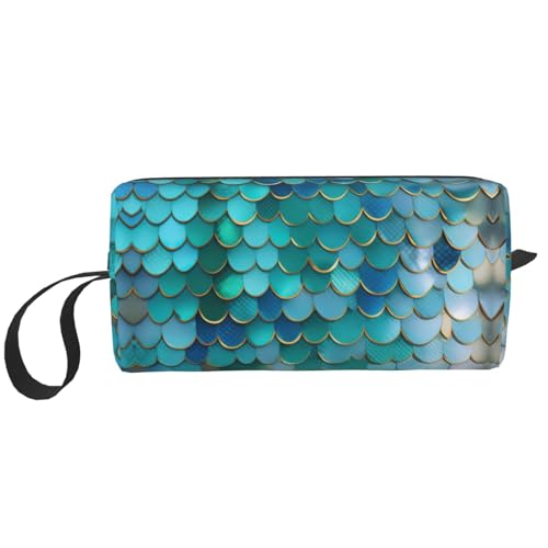 KOUUIP Make-up-Tasche mit Meerjungfrauen-Motiv, große Kapazität, Reise-Make-up-Tasche, tragbare Kosmetiktasche für Damen, Weiss/opulenter Garten, Einheitsgröße von KOUUIP