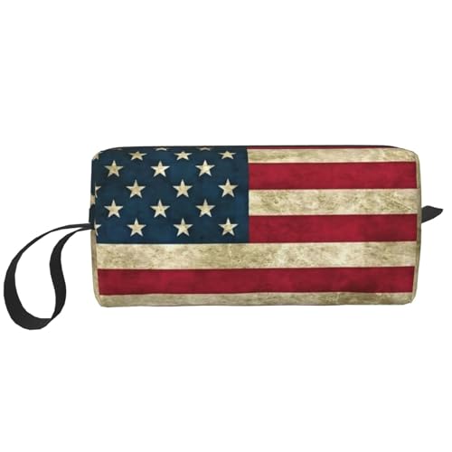 KOUUIP Make-up-Tasche mit amerikanischer Flagge, großes Fassungsvermögen, Reise-Make-up-Tasche, tragbare Kosmetiktasche für Damen, Weiss/opulenter Garten, Einheitsgröße von KOUUIP