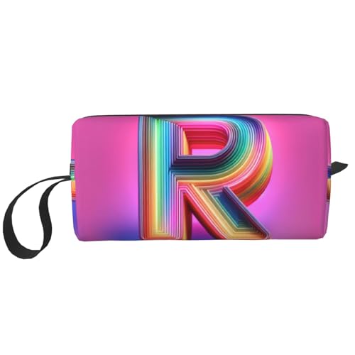 KOUUIP R Print Große Kapazität Reise Make-up Fall Organizer Make-up Tasche Tragbare Kosmetiktasche für Damen, Weiss/opulenter Garten, Einheitsgröße von KOUUIP