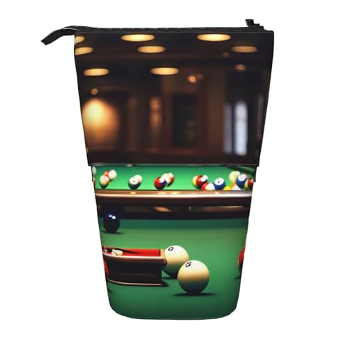KOUUIP Teleskop-Bleistifttasche mit Billard-Druck, Stifthalter, Schreibwarenetui, Stand-up-Tasche, einziehbare Tasche, Stand-Organizer von KOUUIP