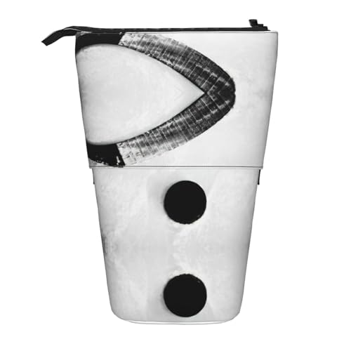 KOUUIP Teleskop-Federmäppchen, Eishockey-Kunstdruck, Stiftehalter, Schreibwaren-Etui, einziehbare Tasche mit Ständer, Schwarz , one size von KOUUIP