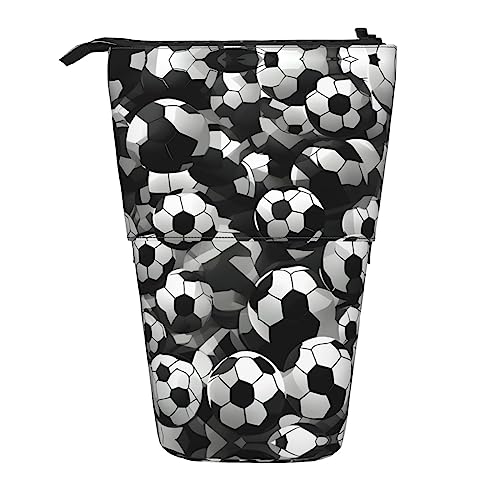 KOUUIP Teleskop-Federmäppchen, Stiftehalter, Schreibwarenetui, Stand-up-Tasche, einziehbare Tasche, Stand-Organizer, Schwarz und Weiß von KOUUIP