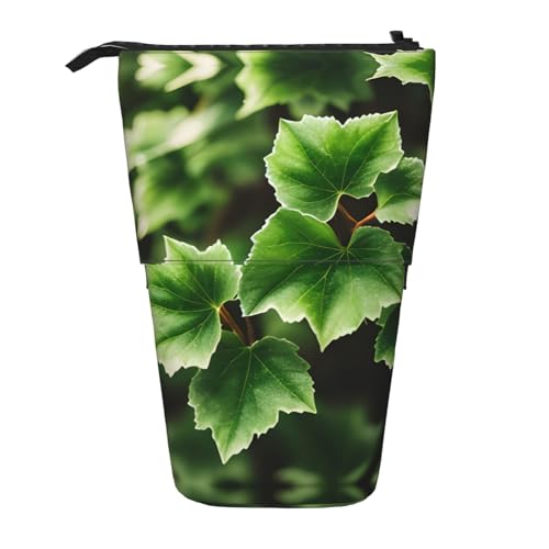 KOUUIP Teleskop-Federmäppchen mit Efeublüten-Baum-Aufdruck, Stifthalter, Schreibwarenetui, Stand-up-Tasche, einziehbare Tasche, Stand-Organizer von KOUUIP