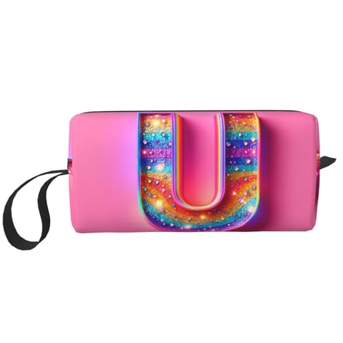 KOUUIP U-Print Große Kapazität Reise Make-up Fall Organizer Make-up Tasche Tragbare Kosmetiktasche für Damen, Weiss/opulenter Garten, Einheitsgröße von KOUUIP