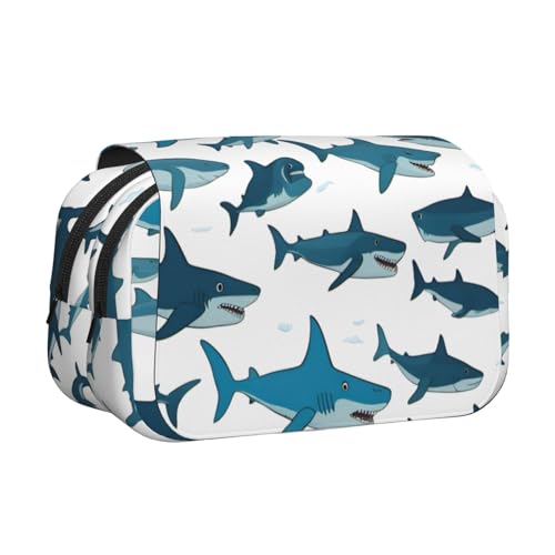 Kosmetiktasche mit Haifischmuster und verschiedenen Gesten, für Schreibwaren, Kawaii-Bleistiftbox, Gadget-Organizer, Tasche mit Reißverschluss Kosmetiktasche mit Haifischmuster und verschiedenen Gesten, für Schreibwaren, Kawaii-Bleistiftbox, Gadget-Organizer, Tasche mit Reißverschluss von KOUUIP