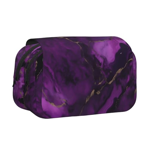 Kosmetiktasche mit Marmordruck, Dunkelviolett, für Schreibwaren, Kawaii-Bleistiftbox, Gadget-Organizer, Tasche mit Reißverschluss Kosmetiktasche mit Marmordruck, Dunkelviolett, für Schreibwaren, Kawaii-Bleistiftbox, Gadget-Organizer, Tasche mit Reißverschluss von KOUUIP