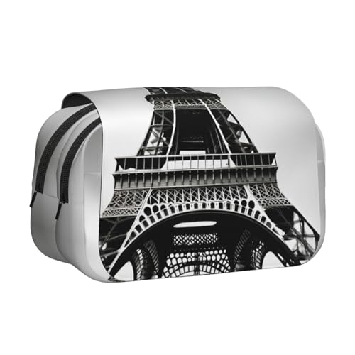 Kosmetiktasche mit Paris-Eiffelturm-Aufdruck, für Schreibwaren, Kawaii-Stiftebox, Gadget-Organizer, Tasche mit Reißverschluss, Schwarz Kosmetiktasche mit Paris-Eiffelturm-Aufdruck, für Schreibwaren, Kawaii-Stiftebox, Gadget-Organizer, Tasche mit Reißverschluss, Schwarz von KOUUIP