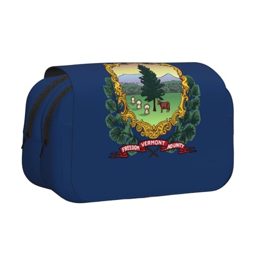 Kosmetiktasche mit Staatsflaggen-Aufdruck von Vermont, Kawaii-Bleistiftbox, Gadget-Organizer, Tasche mit Reißverschluss Kosmetiktasche mit Staatsflaggen-Aufdruck von Vermont, Kawaii-Bleistiftbox, Gadget-Organizer, Tasche mit Reißverschluss von KOUUIP