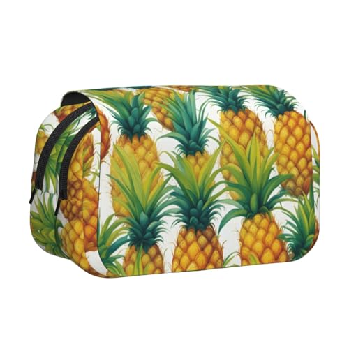 Kosmetiktasche mit exotischem tropischem Ananas-Druck, Kawaii-Stiftebox, Gadget-Organizer, Tasche mit Reißverschluss Kosmetiktasche mit exotischem tropischem Ananas-Druck, Kawaii-Stiftebox, Gadget-Organizer, Tasche mit Reißverschluss von KOUUIP