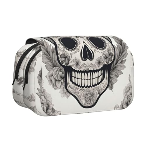 Kosmetiktasche mit mexikanischem Totenkopf-Druck, Schreibwaren, Kawaii-Bleistift-Box, Gadget-Organizer, Tasche mit Reißverschluss Kosmetiktasche mit mexikanischem Totenkopf-Druck, Schreibwaren, Kawaii-Bleistift-Box, Gadget-Organizer, Tasche mit Reißverschluss von KOUUIP