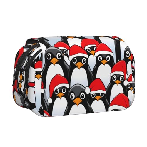 Kosmetiktasche mit weihnachtlichem Pinguin-Druck, Schreibwaren, Kawaii-Stiftebox, Gadget-Organizer, Tasche mit Reißverschluss von KOUUIP