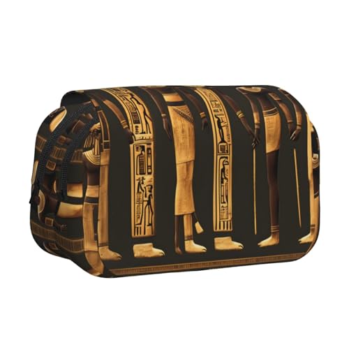 Make-up-/Kosmetiktasche mit antikem ägyptischem Hieroglyphen-Druck, Kawaii-Bleistift-Box, Gadget-Organizer, Tasche mit Reißverschluss Make-up-/Kosmetiktasche mit antikem ägyptischem Hieroglyphen-Druck, Kawaii-Bleistift-Box, Gadget-Organizer, Tasche mit Reißverschluss von KOUUIP