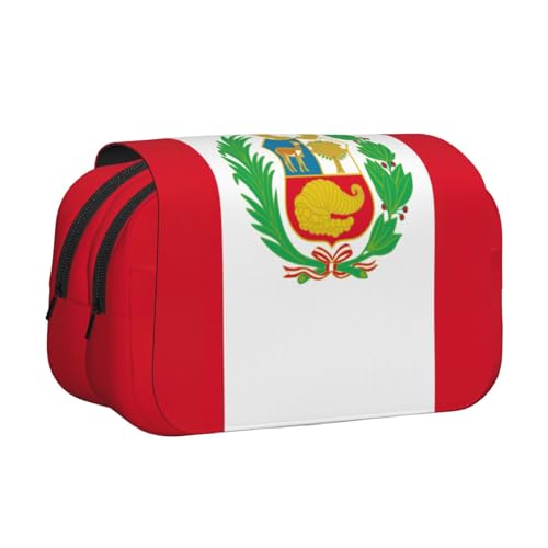 Make-up-Kosmetiktasche, Motiv: Flagge von Peru, Schreibwaren, Kawaii, Stiftebox, Gadget-Organizer, Tasche mit Reißverschluss Make-up-Kosmetiktasche, Motiv: Flagge von Peru, Schreibwaren, Kawaii, Stiftebox, Gadget-Organizer, Tasche mit Reißverschluss von KOUUIP