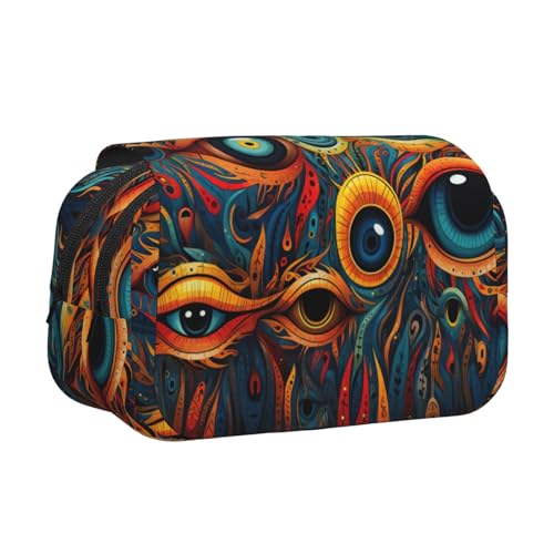 Make-up-Kosmetiktasche mit 2 Augen, Kawaii-Bleistift-Box, Gadget-Organizer, Tasche mit Reißverschluss von KOUUIP