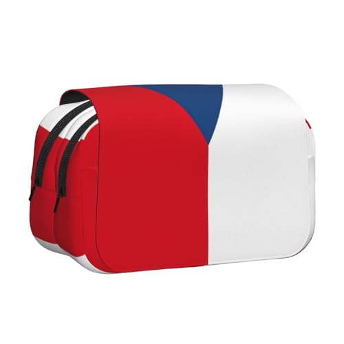 Make-up-Kosmetiktasche mit Flagge der Tschechischen Republik, Schreibwaren, Kawaii-Stiftebox, Gadget-Organizer, Tasche mit Reißverschluss von KOUUIP