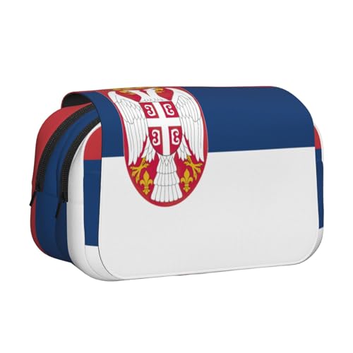 Make-up-Kosmetiktasche mit Flagge von Serbien, Kawaii-Bleistift-Box, Gadget-Organizer, Tasche mit Reißverschluss Make-up-Kosmetiktasche mit Flagge von Serbien, Kawaii-Bleistift-Box, Gadget-Organizer, Tasche mit Reißverschluss von KOUUIP