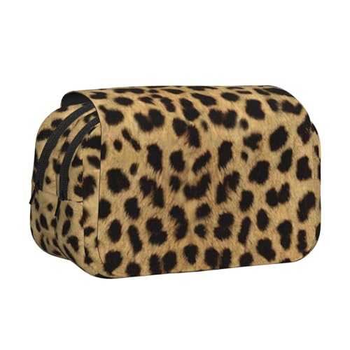Make-up-Kosmetiktasche mit Leopardenmuster, Kawaii-Bleistiftbox, Gadget-Organizer, Tasche mit Reißverschluss von KOUUIP