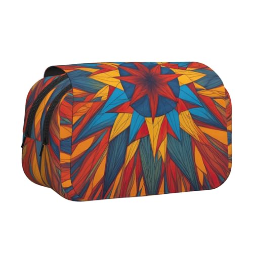 Make-up-Kosmetiktasche mit buntem Sternen-Druck, Kawaii-Bleistift-Etui, Gadget-Organizer-Tasche mit Reißverschluss Make-up-Kosmetiktasche mit buntem Sternen-Druck, Kawaii-Bleistift-Etui, Gadget-Organizer-Tasche mit Reißverschluss von KOUUIP