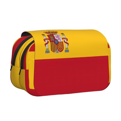 Make-up-Kosmetiktasche mit spanischer Flagge, Schreibwaren, Kawaii-Bleistift-Box, Gadget-Organizer-Tasche mit Reißverschluss Make-up-Kosmetiktasche mit spanischer Flagge, Schreibwaren, Kawaii-Bleistift-Box, Gadget-Organizer-Tasche mit Reißverschluss von KOUUIP