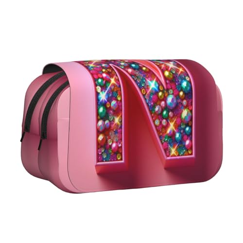 N Print Make-up-Kosmetiktasche, Schreibwaren, Kawaii-Bleistift-Box, Gadget-Organizer, Tasche mit Reißverschluss von KOUUIP