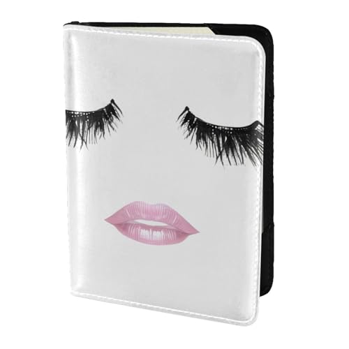 Wimpernlippe Reisepasshülle für Familie, Leder, für Männer und Frauen, Weiß, Schwarz, Einheitsgröße Wimpernlippe Reisepasshülle für Familie, Leder, für Männer und Frauen, Weiß, Schwarz, Einheitsgröße von KOUUIP