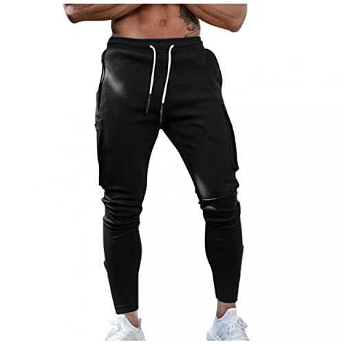 KOUYA Jogginghose Herren Hose Slim Jogger Sportswear Hosen Fitness Sporthose Männer Trainingshose Streifen Freizeithose Streetwear von KOUYA