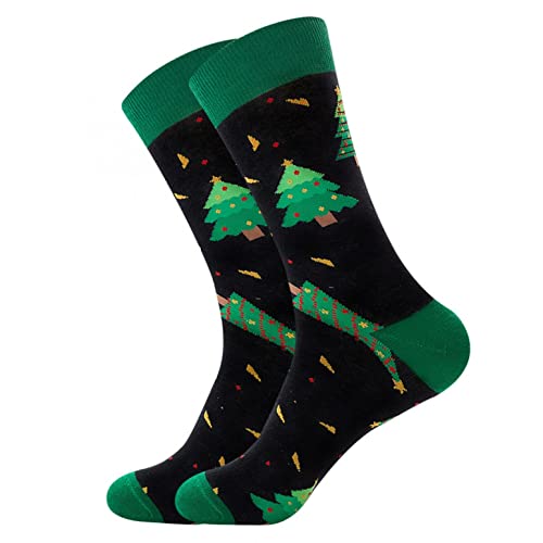 KOUYA Weihnachts Herren Lustige Bunte Socken,Herren witzige Strümpfe, Fun Gemusterte Muster Socken, Verrückte Socken Modische Mehrfarbig Klassisch als Geschenk, Neuheit Sneaker Crew Socken von KOUYA