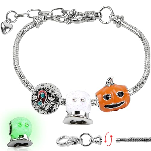 KOVSGQ Halloween Charms Halloween 3Stk Leuchtend Charm Anhänger für Armband und Halskette Bead Weihnachten Charm Gifts für Damen Einstellbare Größe(Mit Armband) KOVSGQ Halloween Charms Halloween 3Stk Leuchtend Charm Anhänger für Armband und Halskette Bead Weihnachten Charm Gifts für Damen Einstellbare Größe(Mit Armband) von KOVSGQ