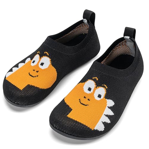 KOWAYI Barfuß Hausschuhe Kinder Jungen, Mädchen Weiche Barfussschuhe, Leichte Badeschuhe, Süße Baby Lauflernschuhe-KL2-DatouHEI-23 von KOWAYI
