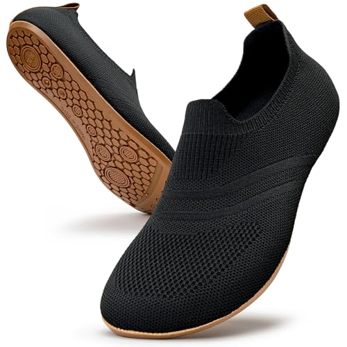 KOWAYI Hausschuhe Damen Herren Barfuß Hausschuhe Geschlossen Hüttenschuhe Slip on Flache Pantoffeln Atmungsaktive Rutschfest Slipper-HEISE-NJ-42-43 von KOWAYI