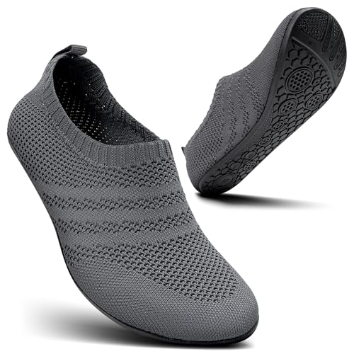 KOWAYI Hausschuhe Herren Damen Barfuss hausschuhe Geschlossen Slip on Hüttenschuhe Bequem Rutschfeste Slippers Unisex-SHENHUI-38 von KOWAYI