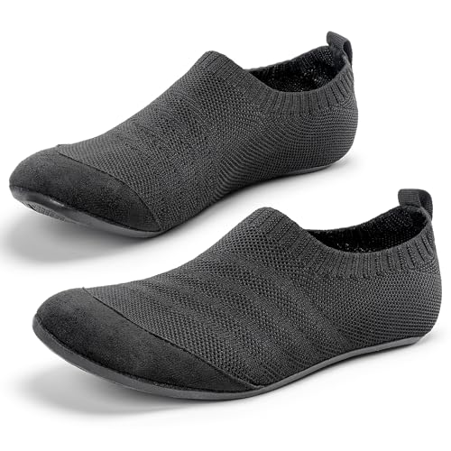 KOWAYI Hausschuhe Herren Barfuss Haussocken Damen geschlossene Hüttenschuhe Hausschuh Barfußschuhe rutschfeste Slippers-HEISE-35 von KOWAYI