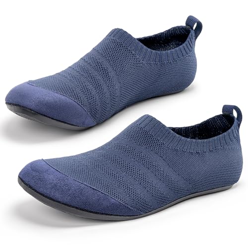 KOWAYI Hausschuhe Herren Barfuss Hausschuhe Damen geschlossene Hüttenschuhe Hausschuh Barfußschuhe rutschfeste Slippers-SHLAN-37 von KOWAYI