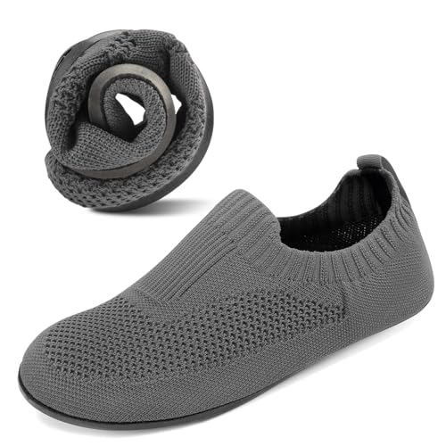 KOWAYI Hausschuhe Herren Damen Rutschfeste Slipper Atmungsaktive Leichte Hüttenschuhe Barfußschuhe Unisex Flache Pantoffeln-SHENHUI-42 von KOWAYI