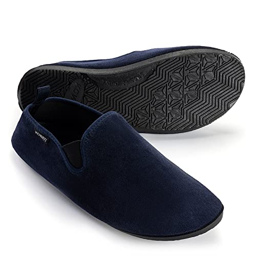 KOWAYI Hausschuhe Damen geschlossen barfuss Hausschuhe Herren Slip On Pantoffeln mit Rutschfeste Gummisohle Leichte Bequem Unisex Slippers Navy Blau 44/45 von KOWAYI