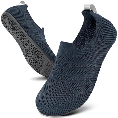 KOWAYI Herren Hausschuhe Damen Slip On Barfußschuhe Hüttenschuhe rutschfest Slipper Pantoffeln Unisex-SHLAN-42 von KOWAYI