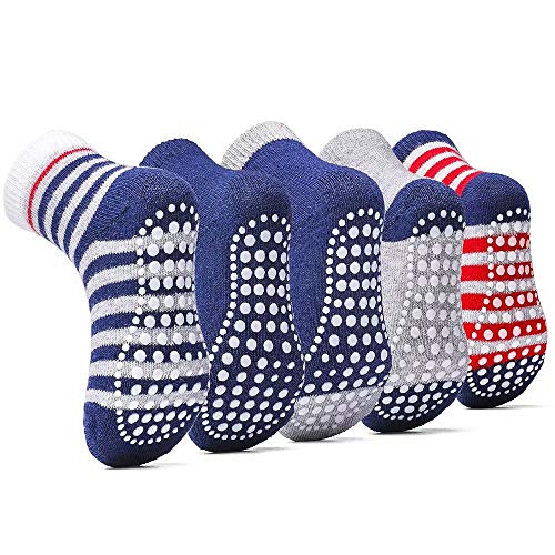 KOWAYI Stoppersocken Kinder 5 Paar ABS Rutschsocken Kinder Jungen, Mädchen, Baby Antirutschsocken 1-7 Jahre Grip Socken-TIAOWEN-2-4T KOWAYI Stoppersocken Kinder 5 Paar ABS Rutschsocken Kinder Jungen, Mädchen, Baby Antirutschsocken 1-7 Jahre Grip Socken-TIAOWEN-2-4T von KOWAYI