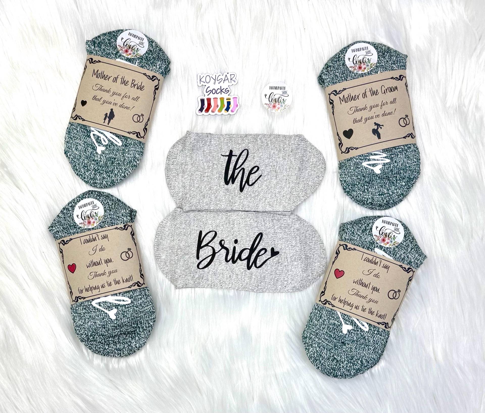 Brautjungfer Geschenk, Hochzeitssocken, Braut, Brautsocken, Trauzeugin, Brautpartygeschenk, Mutter Der Des Bräutigams, Brautjungfern, Set von KOYSARsocks