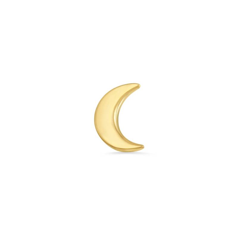 14K Solid Gold Mond Piercing 25G Threadless Ohrstecker von KPDesignBodyJewelry