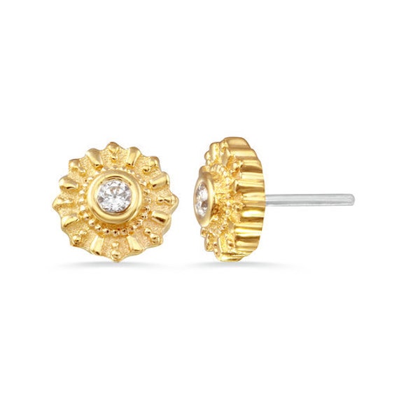 14K Gold Cz Ohrstecker Gelb Rose Weißgold Körperschmuck von KPDesignBodyJewelry